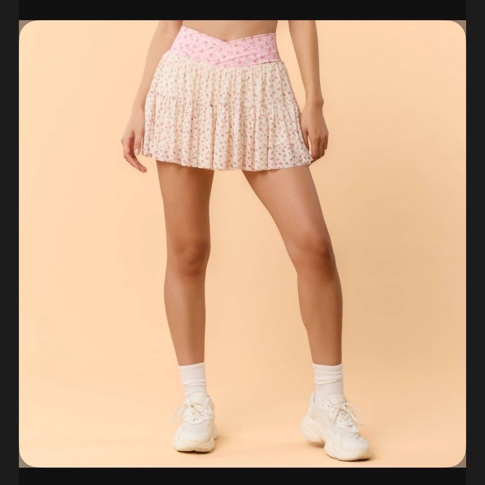 Blogilates Women's Ballerina Skort - Cream Floral M